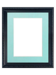 Frames By Post Shabby Chic Black Frame With Blue Mount For Image Size A2 - thumbnail 1