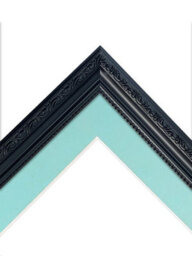Frames By Post Shabby Chic Black Frame With Blue Mount For Image Size A2 - thumbnail 2