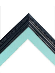 Frames By Post Shabby Chic Black Frame With Blue Mount For Image Size A2 - thumbnail 3