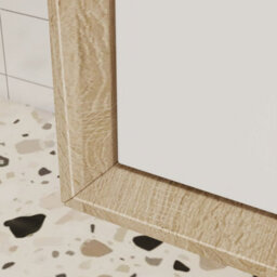 Probaty Bathrooms Wall Vanity Unit,600X400X520mm,matte White Combined With Oak Color,2-Drawer With Artificial Stone Basin - thumbnail 7