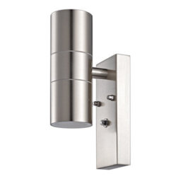 Sparkled Silver Up/down Wall Light With Photocell