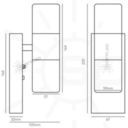 Sparkled Silver Up/down Wall Light With Photocell - thumbnail 2