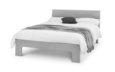 Ashfield Contemporary Style Grey High Gloss King Size Bed Frame - 5Ft (150Cm) - image 1