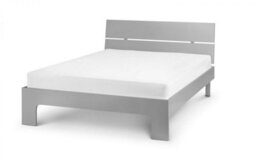 Ashfield Contemporary Style Grey High Gloss King Size Bed Frame - 5Ft (150Cm) - thumbnail 2