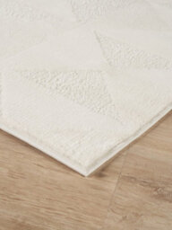 Hamilton Modern Metallic Sheen Area Rug - Mosaic Geometric Triangle Design Cream 160Cm X 230Cm - thumbnail 4