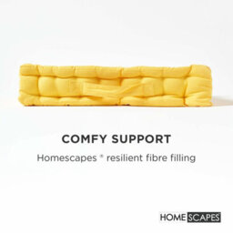 Homescapes Cotton Yellow Floor Cushion, 40 X 40 Cm - thumbnail 4
