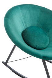 Orsina Elegant Green Rocking Chair For Sitting Room, Plush Green Velvet Upholestered Chair, Modern Armless Chair - thumbnail 5