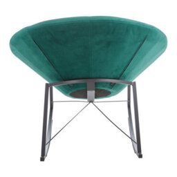 Orsina Elegant Green Rocking Chair For Sitting Room, Plush Green Velvet Upholestered Chair, Modern Armless Chair - thumbnail 4