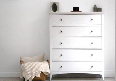 Statement Furniture Edward Hopper White 5 Drawer Chest Of Drawers - image 1