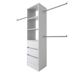 Spacepro Modular White 3 Drawer Tower Unit (H)2100mm (W)600mm (D)500mm - thumbnail 1