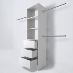 Spacepro Modular White 3 Drawer Tower Unit (H)2100mm (W)600mm (D)500mm - thumbnail 3