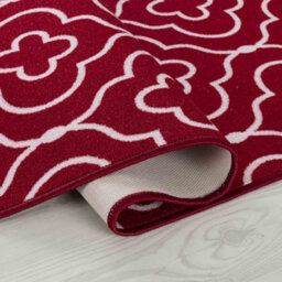 Machine Washable Quatrefoil Design Anti Slip Doormats Red 50X80 Cm - thumbnail 2