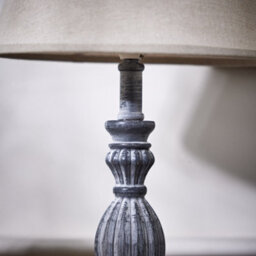 Dibor French Country Style E14 Home Office Lamp Brushed Wood Rippled Desk Lamp With Linen Shade Bedside Table Lamp - thumbnail 5