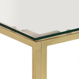 Berkfield Coffee Table Gold Stainless Steel And Tempered Glass - thumbnail 4