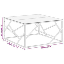 Berkfield Coffee Table Gold Stainless Steel And Tempered Glass - thumbnail 9