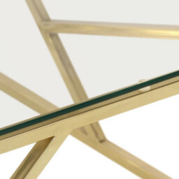 Berkfield Coffee Table Gold Stainless Steel And Tempered Glass - thumbnail 5