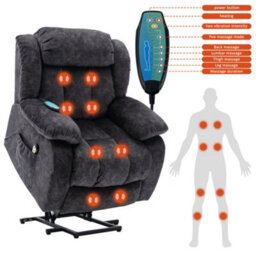 Matteo Power Massage Lift Recliner Chair With Heat & Vibration - Grey - thumbnail 2