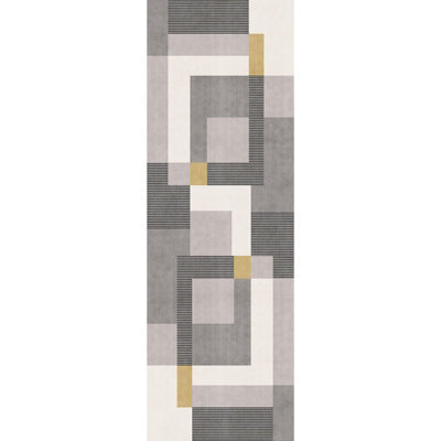 RainbowHome Geo Blocks Ochre Runner - Silk Road Collection 180Cm X 60Cm - image 1