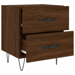 Berkfield Bedside Cabinet Brown Oak 40X35X47.5 Cm Engineered Wood - thumbnail 5