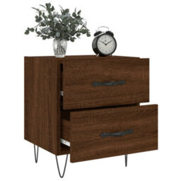 Berkfield Bedside Cabinet Brown Oak 40X35X47.5 Cm Engineered Wood - thumbnail 4