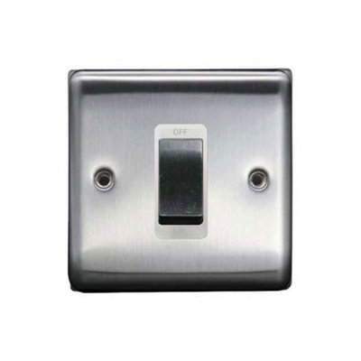 Thrion 1G 45A Dp Switch Brushed Chrome, White Insert, 10