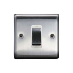 Thrion 1G 45A Dp Switch Brushed Chrome, White Insert, 10