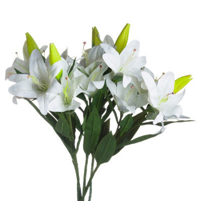 Hill Interiors White Lily Stem White (28Cm) - image 1