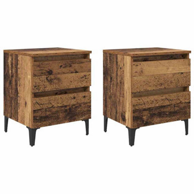 Berkfield Stylish Bed Cabinets 2 Pcs Old Wood 40X35X50 Cm Engineered Wood - image 1