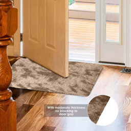 Ameha Tye Dye Beige Shaggy Rug Small 50 X 80 Cm Door Mat Area Non Slip Soft Thick Pile Bedside Rugs - thumbnail 6