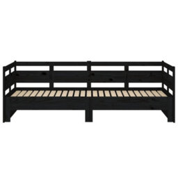 Berkfield Pull-Out Day Bed Black Solid Wood Pine 2X(80X200) Cm - thumbnail 7