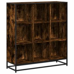 Berkfield Bookcase Smoked Oak 97.5X33X107.5 Cm Engineered Wood And Metal - thumbnail 2
