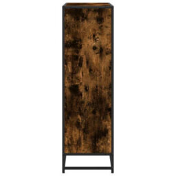 Berkfield Bookcase Smoked Oak 97.5X33X107.5 Cm Engineered Wood And Metal - thumbnail 5