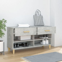 Berkfield Shoe Cabinet Concrete Grey 102X35X55 Cm Engineered Wood - thumbnail 3