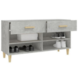 Berkfield Shoe Cabinet Concrete Grey 102X35X55 Cm Engineered Wood - thumbnail 5