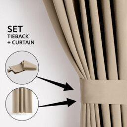 Ameha Thermal Insulated Curtain Cream Pair Blackout Eyelet For Long Window Curtain 46X72 Inches With Tie Back Pair - thumbnail 5