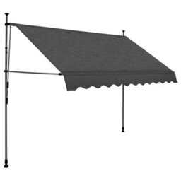 Berkfield Manual Retractable Awning With Led 300 Cm Anthracite - thumbnail 2