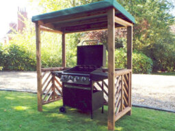Charles Taylor Trading Dorchester Bbq Shelter (Green Roof Cover) - W170 X D100 X H196 - Fully Assembled - Green - thumbnail 3