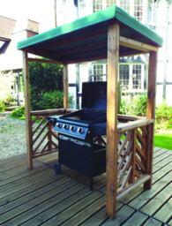 Charles Taylor Trading Dorchester Bbq Shelter (Green Roof Cover) - W170 X D100 X H196 - Fully Assembled - Green - thumbnail 4