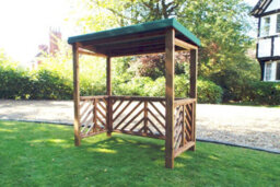 Charles Taylor Trading Dorchester Bbq Shelter (Green Roof Cover) - W170 X D100 X H196 - Fully Assembled - Green