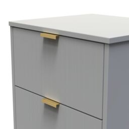 Nashville Ready Assembled Matt Grey No Effect 2 Drawer Wide Bedside Chest (H)521mm (W)450mm (D)395mm - thumbnail 3