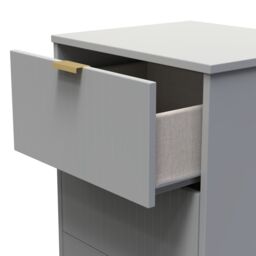 Nashville Ready Assembled Matt Grey No Effect 2 Drawer Wide Bedside Chest (H)521mm (W)450mm (D)395mm - thumbnail 4
