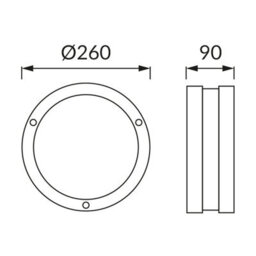CGC Lighting Cgc Round Grey Led Outdoor Outside Wall Light Bulkhead With House Number Pack - thumbnail 6