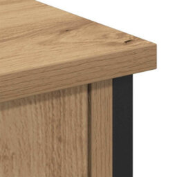 Berkfield Tv Cabinet Black Oak 101X35X65 Cm Engineered Wood And Steel - thumbnail 7