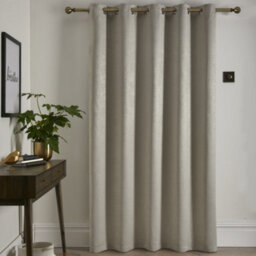 Fusion Strata Dim Out Woven Natural Eyelet Single Panel Door Curtain - thumbnail 3