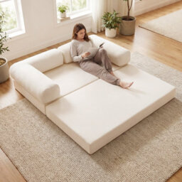 Gainoom Folding Sofa Bed 4-In-1 Convertible Futon Couch Fold-Out Sleeper Bed No Assembly Sponge Loveseat - thumbnail 3