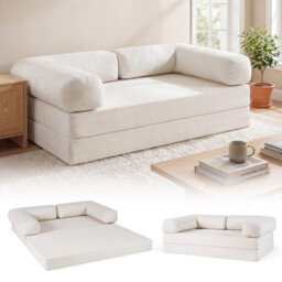 Gainoom Folding Sofa Bed 4-In-1 Convertible Futon Couch Fold-Out Sleeper Bed No Assembly Sponge Loveseat - thumbnail 4