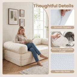 Gainoom Folding Sofa Bed 4-In-1 Convertible Futon Couch Fold-Out Sleeper Bed No Assembly Sponge Loveseat - thumbnail 7