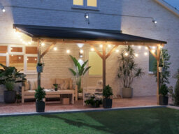 Dunster House Wooden Lean To Gazebo With Super Felt 4M X 3M Pressure Treated Wall Mounted Utopia - thumbnail 2
