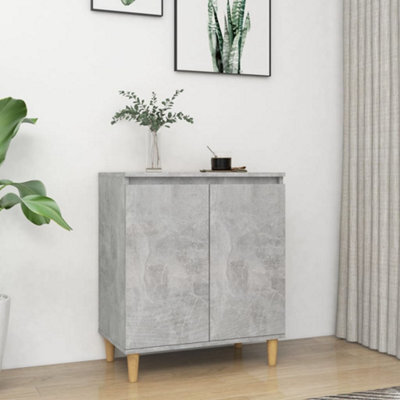 Berkfield Sideboard&solid Wood Legs Concrete Grey 60X35X70 Cm Engineered Wood - image 1