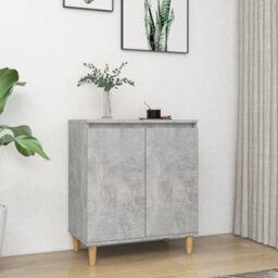 Berkfield Sideboard&solid Wood Legs Concrete Grey 60X35X70 Cm Engineered Wood - thumbnail 1